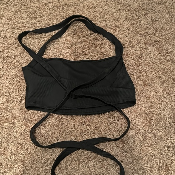 Shein black Tie Crop Top | size small - Picture 2 of 2